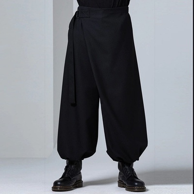 Men&s New Loose Wide Leg Pants Black Simple Casual Black Skirt Pants Men&s Spring And Summer New Large Wide Leg Casual Pants